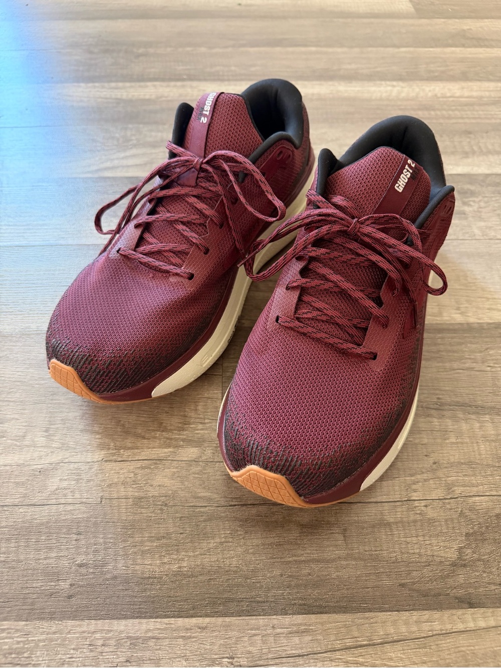 Brooks Men's Burgundy Ghost Max 2 Athletic Shoes